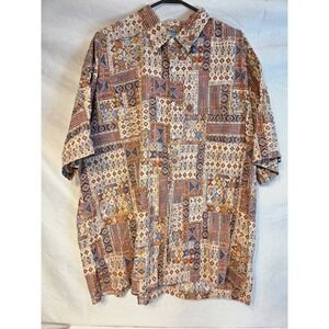 Vintage Tori Richard  Cotton Lawn AOP Hawaiian Button Shirt Large made in USA